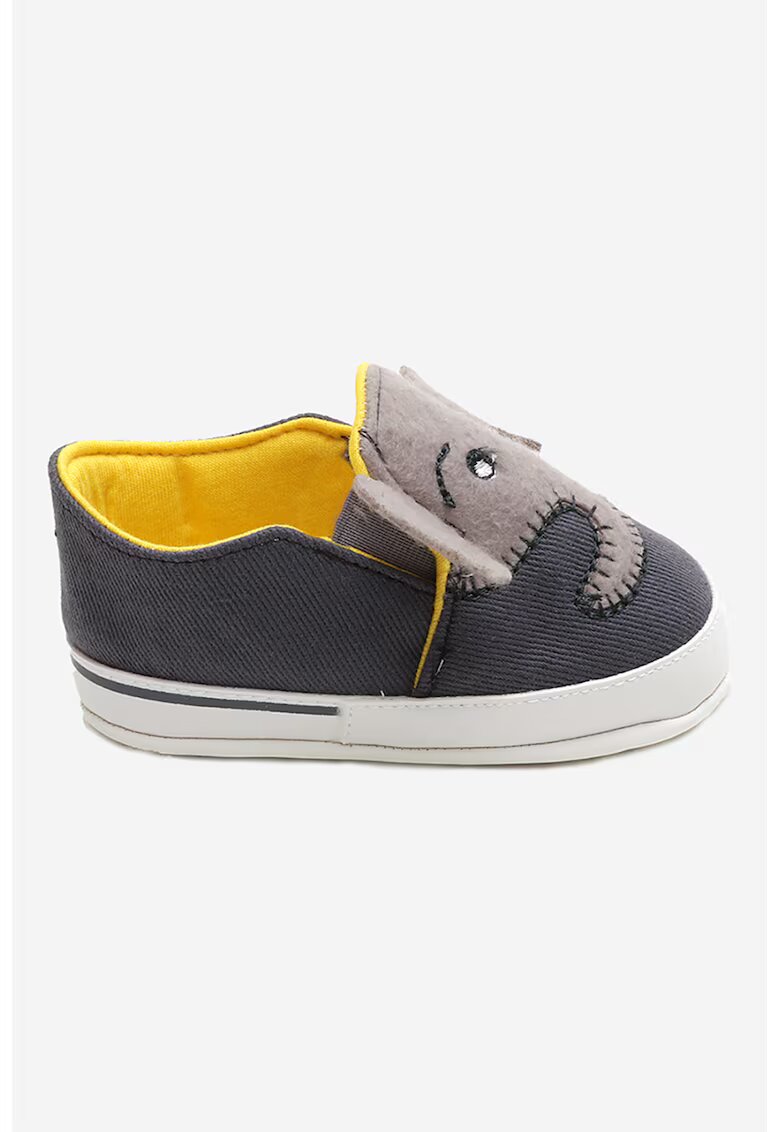 Funny Baby Tenisi slip-on cu model animal - Gri