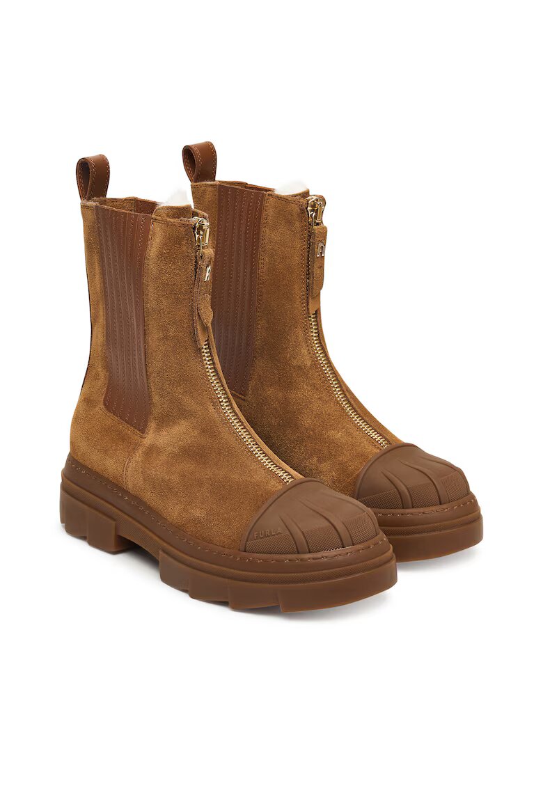 Furla Botine dama YI57FGU BX3507 - Piele naturala - Maro