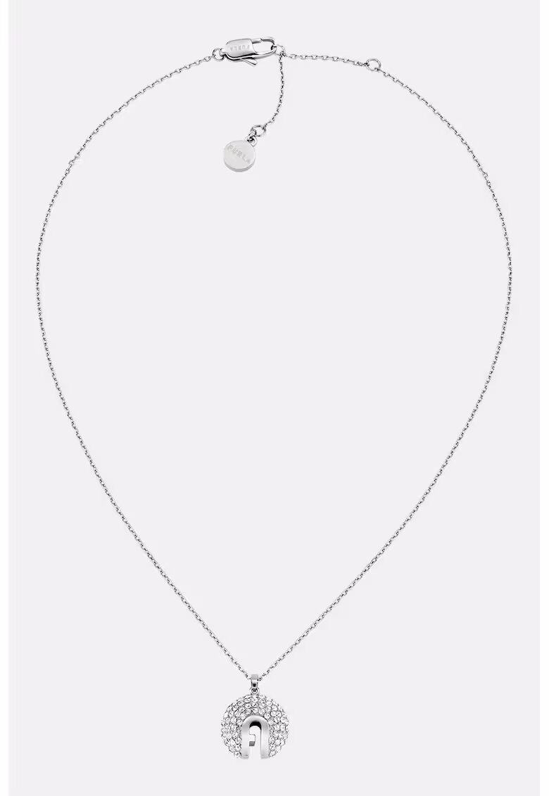 Furla Colier de otel inoxidabil cu talisman cu cristale