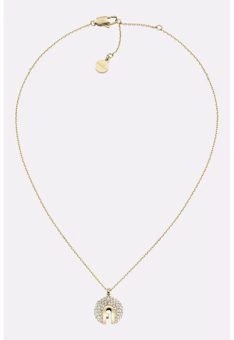 Furla Colier placat cu aur de 14K si cu pandantiv cu cristale Flow
