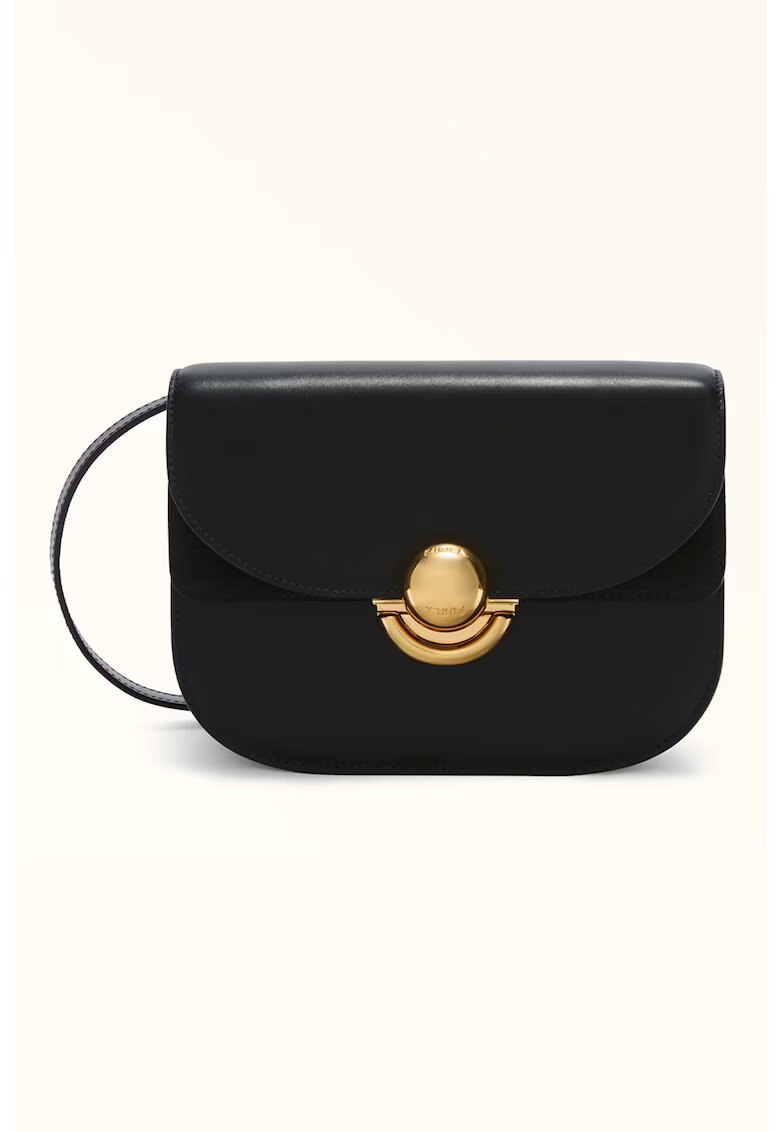 Furla Geanta crossbody de piele cu clapa Sfera - Negru