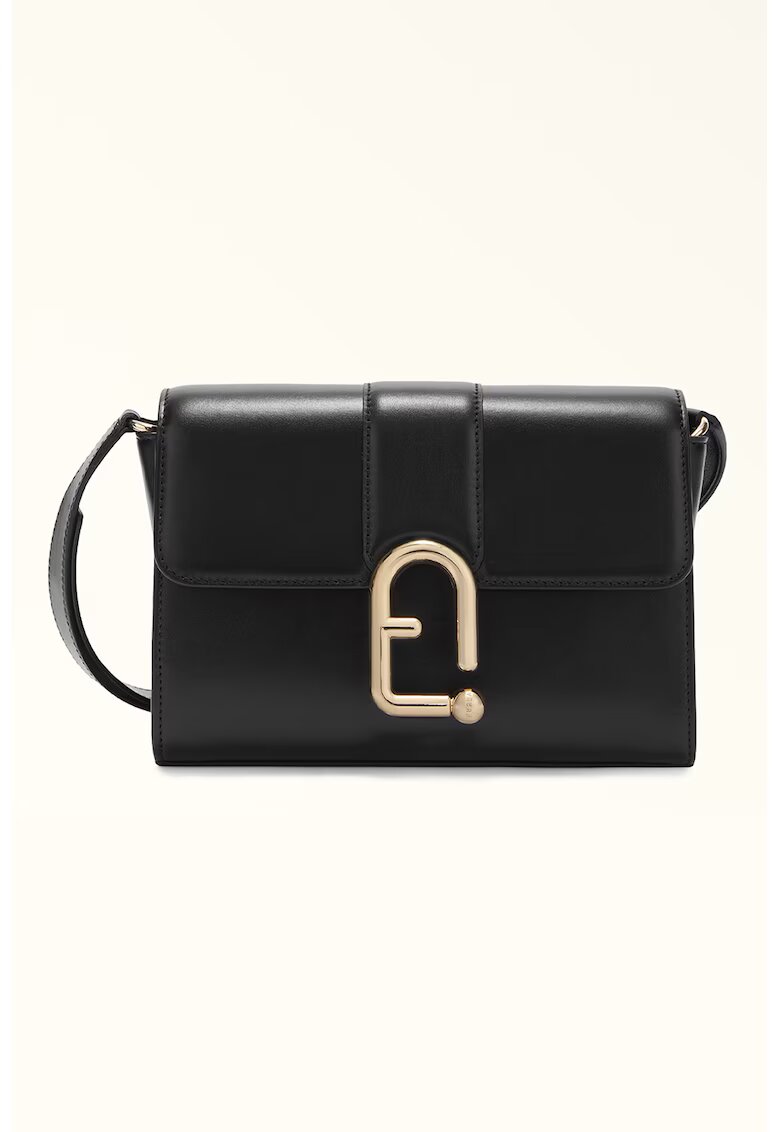 Furla Geanta crossbody de piele cu logo - Negru