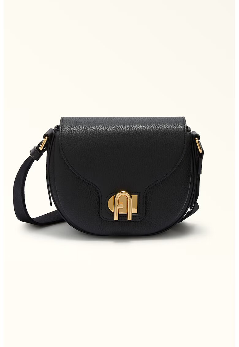 Furla Geanta crossbody din piele cu aspect granulat Lotus - Negru