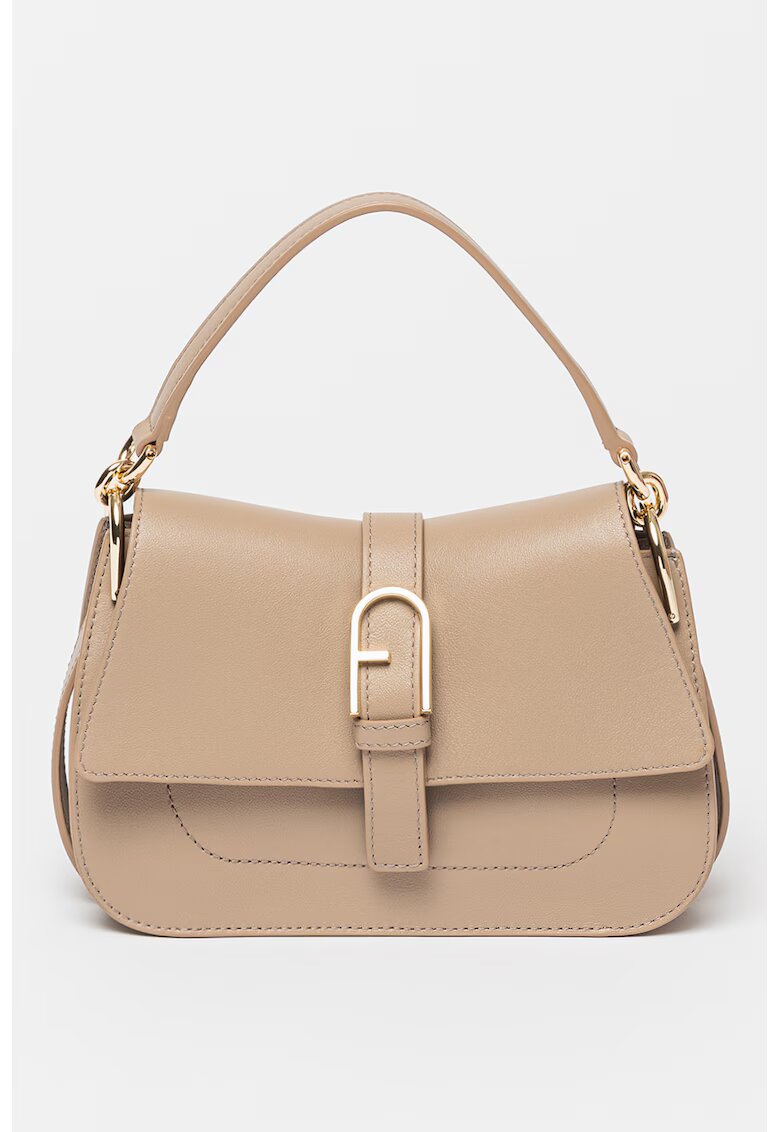 Furla Geanta din piele cu bareta detasabila si maner Flow - Maro taupe