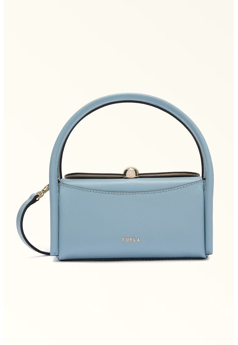 Furla Geanta mica din piele cu maner Nicole - Albastru pastel