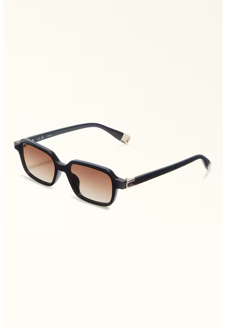 Furla Ochelari de soare dreptunghiulari cu logo - Negru