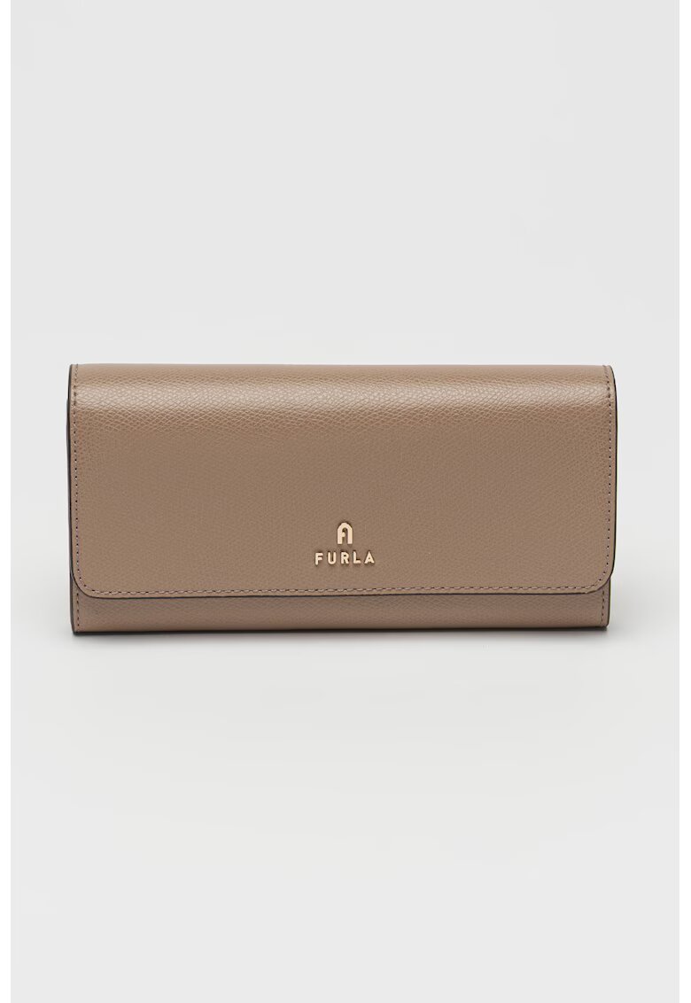 Furla Portofel din piele cu inchidere cu clapa Camelia Continental - Grej