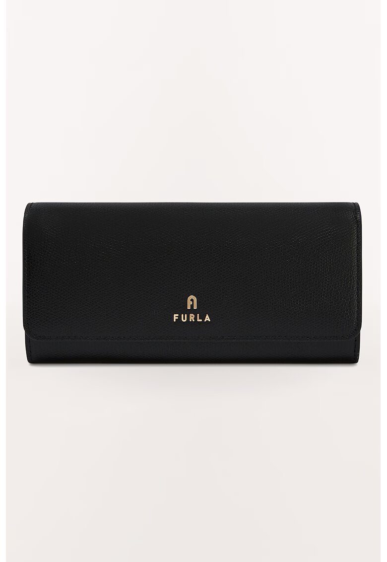 Furla Portofel din piele cu inchidere cu clapa Camelia Continental - Negru