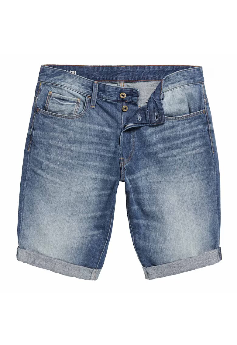 G-STAR Blugi scurti cu aspect decolorat - Albastru