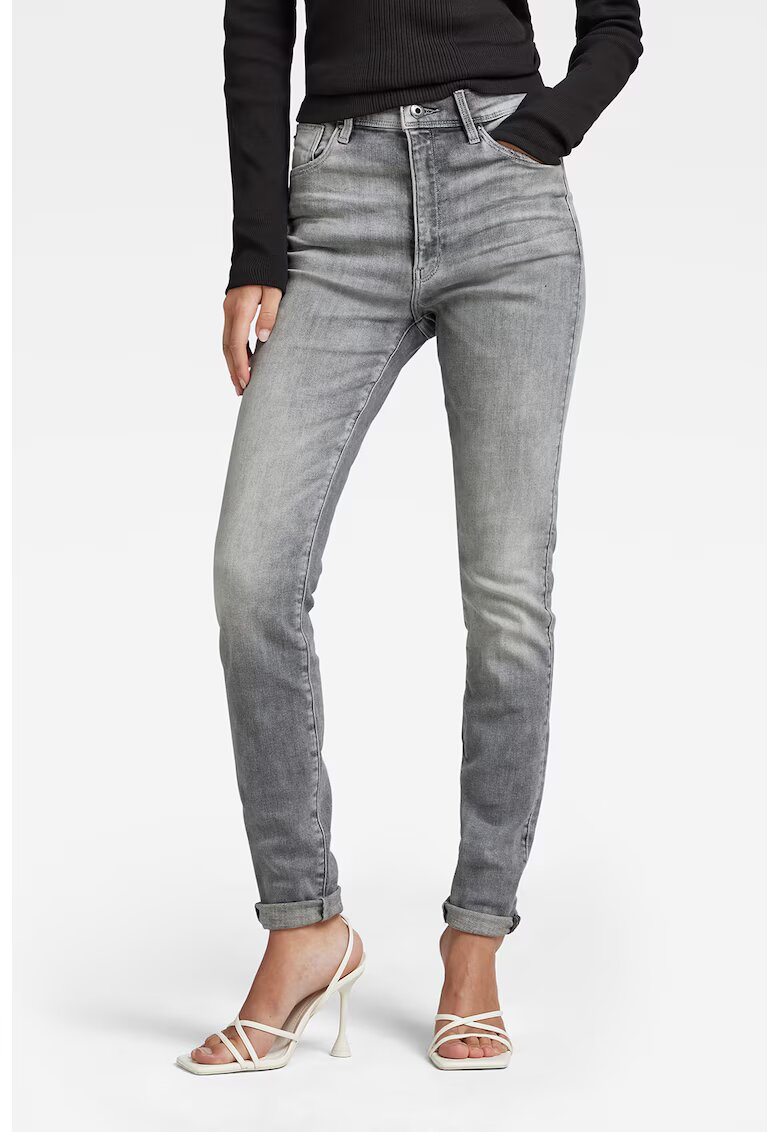 G-STAR Blugi skinny cu talie inalta Kafey Ultra - Gri inchis