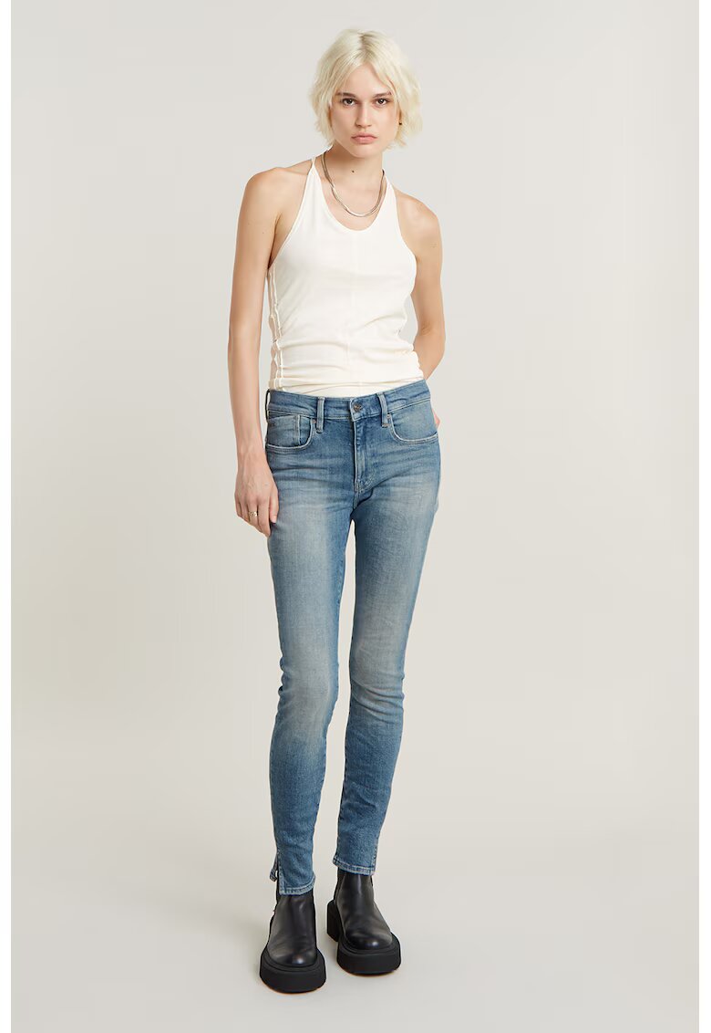 G-STAR Blugi skinny cu talie medie Lhana - Albastru prafuit