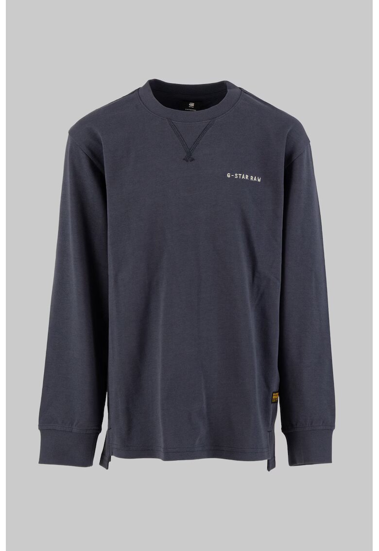 G-STAR Bluza cu decolteu la baza gatului si logo pe spate - Albastru inchis