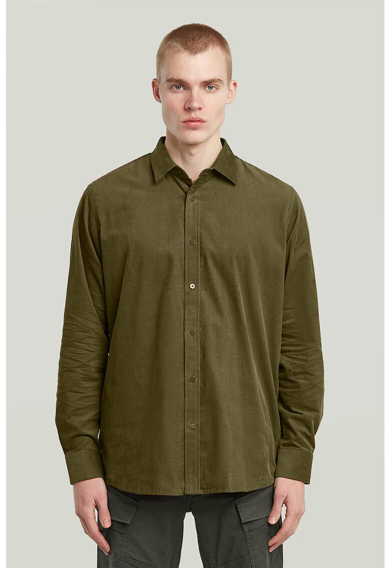 G-STAR Camasa regular fit din bumbac - Verde masliniu