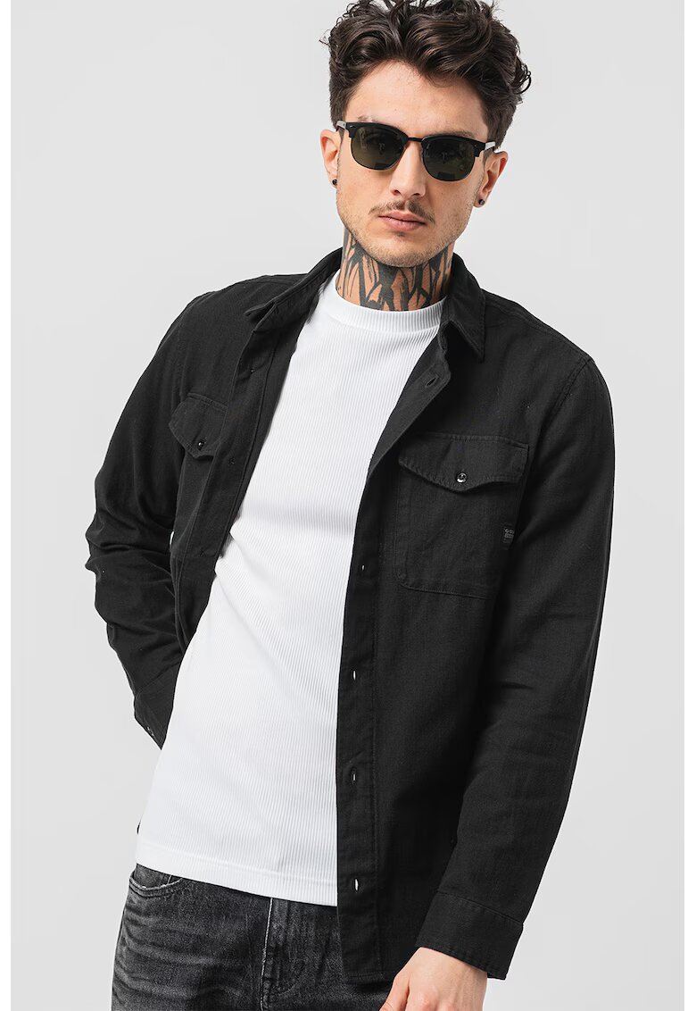 G-STAR Camasa slim fit cu buzunare cu clapa Marine - Negru
