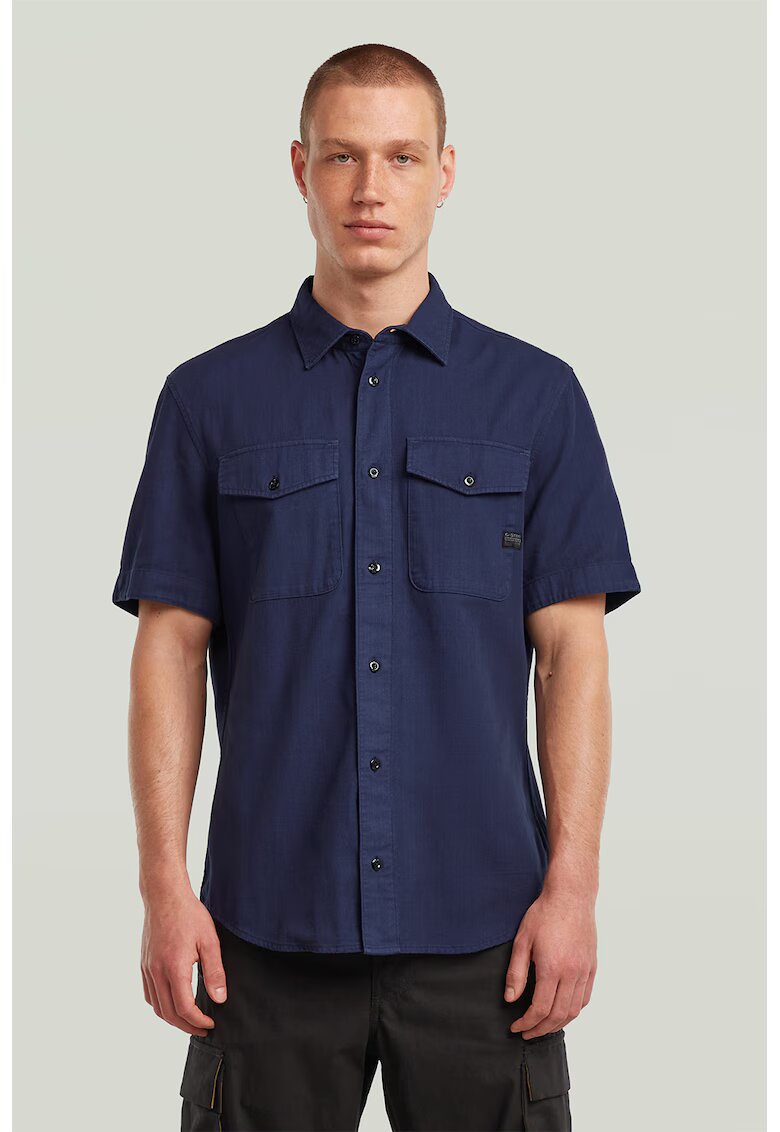 G-STAR Camasa slim-fit din bumbac Marine - Albastru indigo