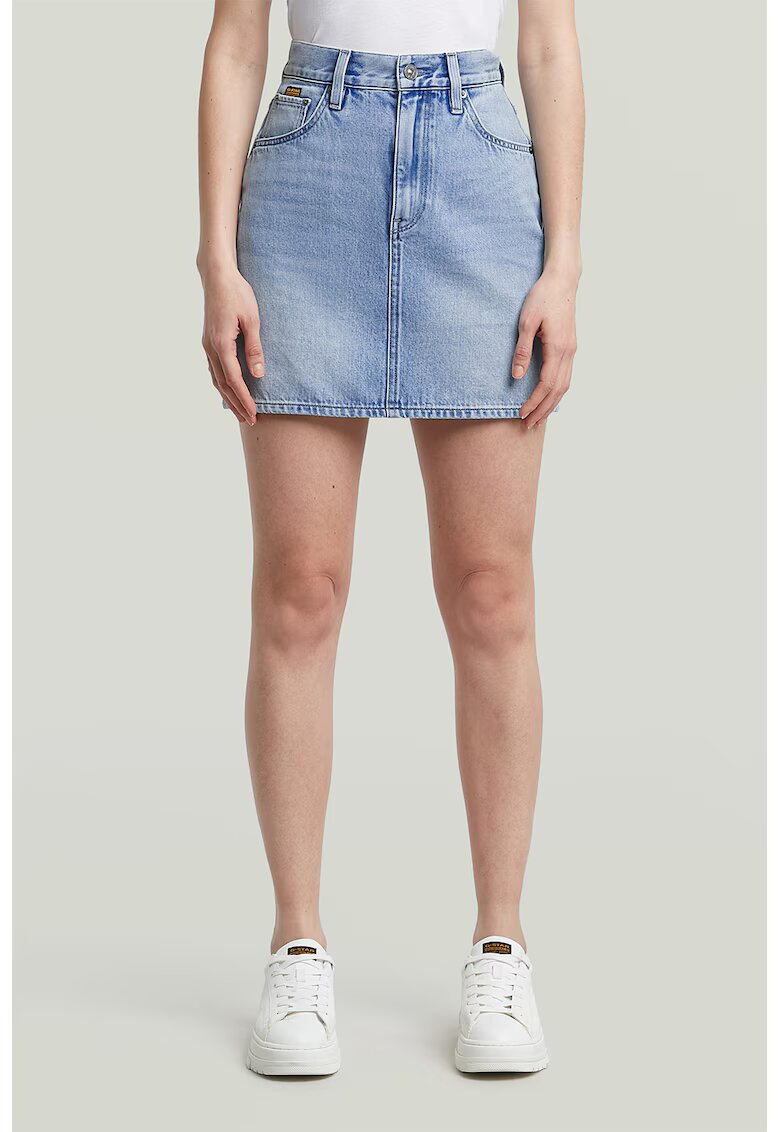 G-STAR Fusta din denim cu talie inalta Viktoria - Albastru deschis