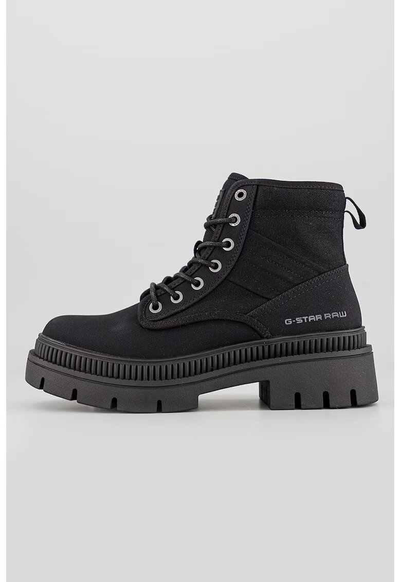 G-STAR Ghete biker de piele nabuc sintetica Huntington - Negru