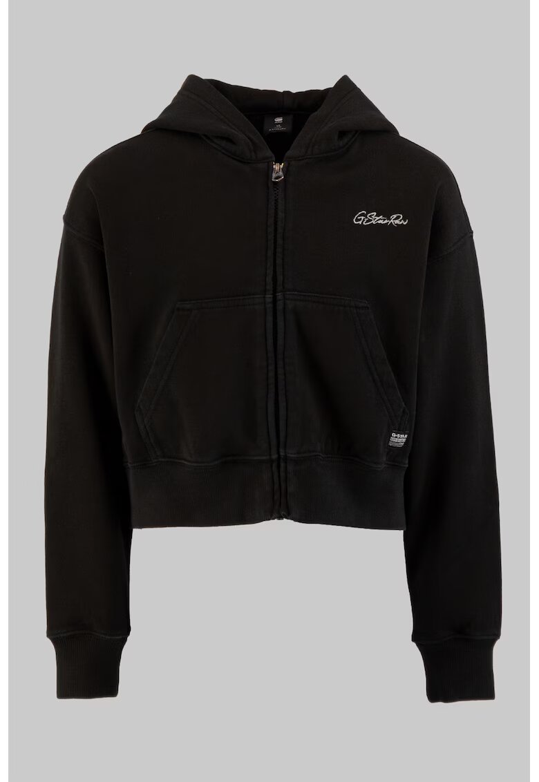 G-STAR Hanorac crop cu fermoar - Negru