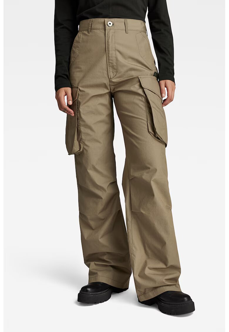 G-STAR Pantaloni cargo cu talie inalta - Maro inchis