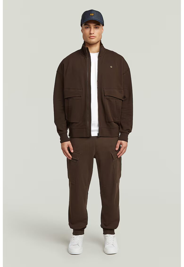 G-STAR Pantaloni cargo din bumbac organic Rovic - Maro inchis
