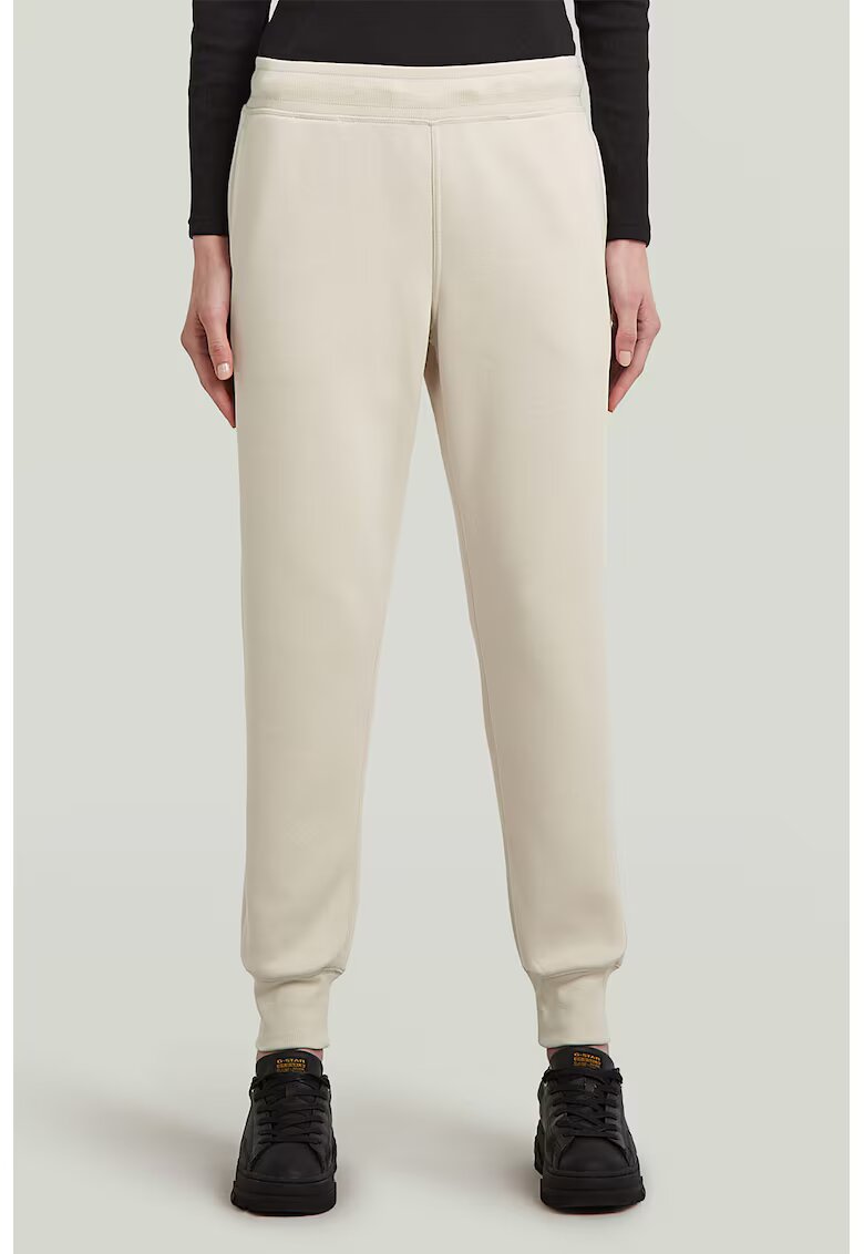 G-STAR Pantaloni de trening conici Premium Core - Alb/Crem