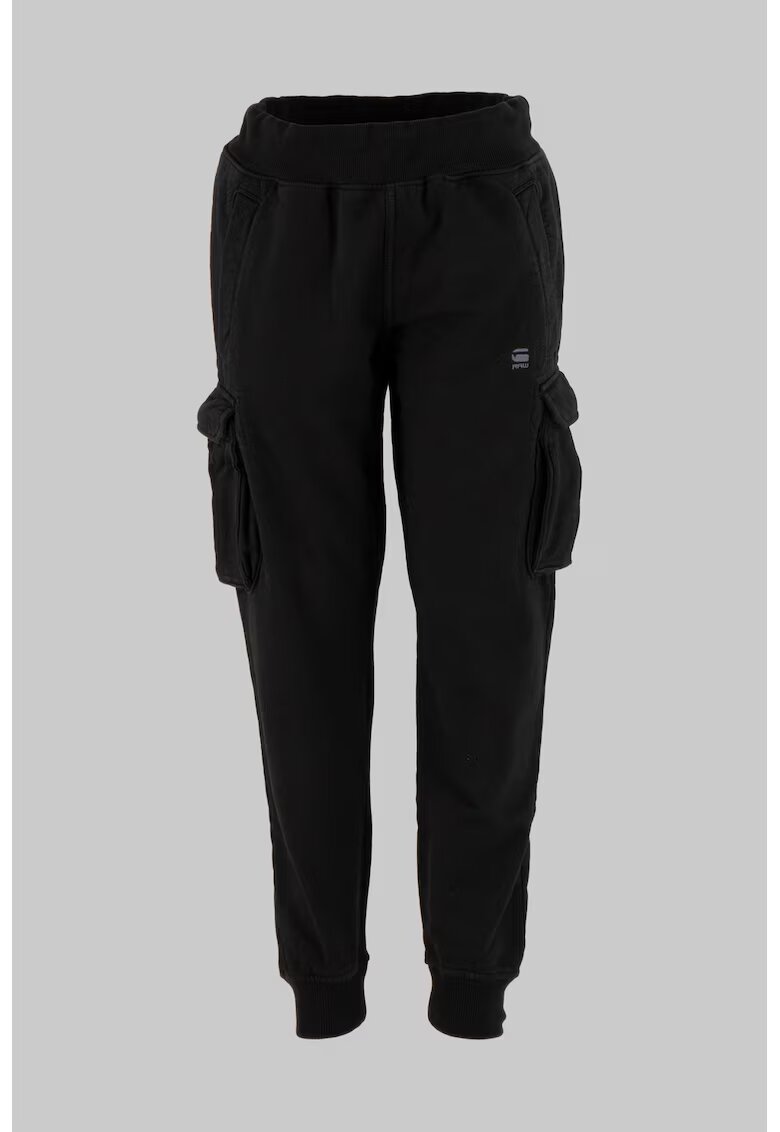 G-STAR Pantaloni de trening de bumbac cu buzunare - Negru
