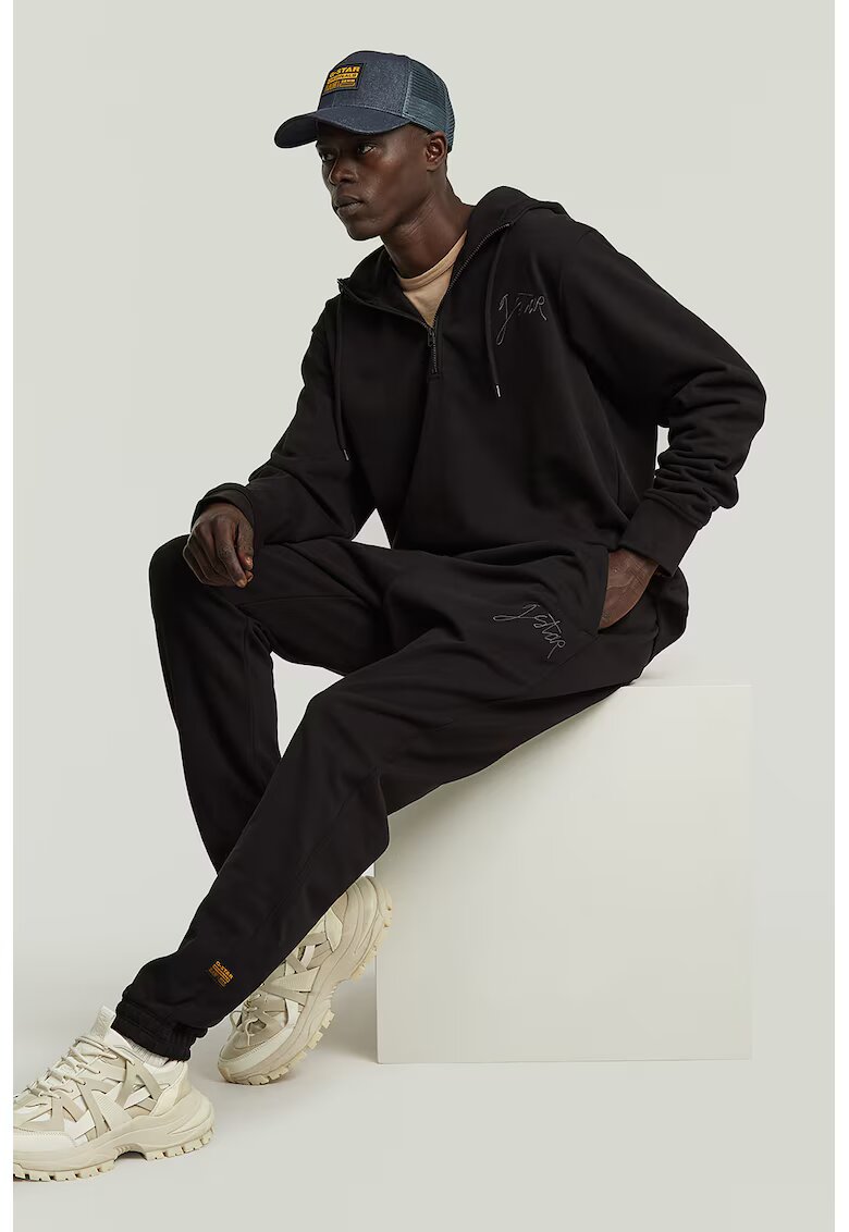 G-STAR Pantaloni de trening din amestec de bumbac organic - Negru