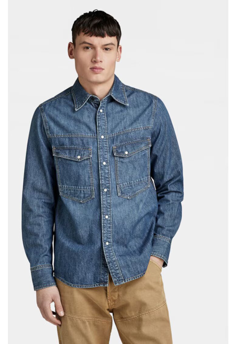 G-Star Raw Camasa barbati - G Star Raw - 303805012 - Bumbac - Albastru - Albastru