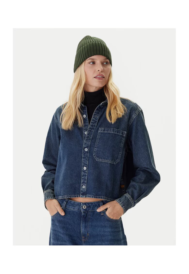 G-Star Raw Camasa din denim pentru femei albastru inchis