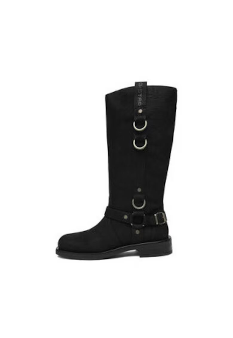 G STAR RAW Cizme dama slip-on - benzi elastice - piele naturala - negru