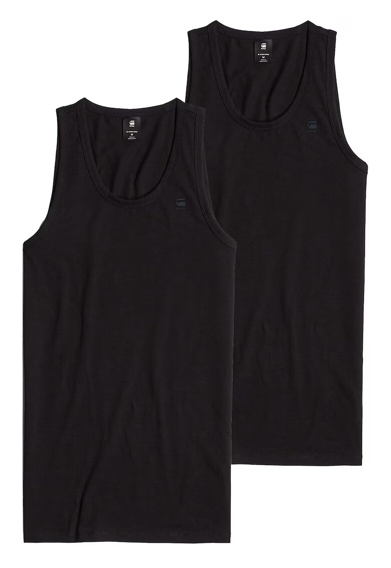G-Star Raw G STAR RAW - Set de top-uri cu decolteu rotund - 2 piese - Negru