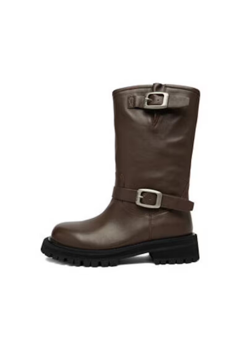 G STAR RAW Ghete dama piele naturala - rotund - maro