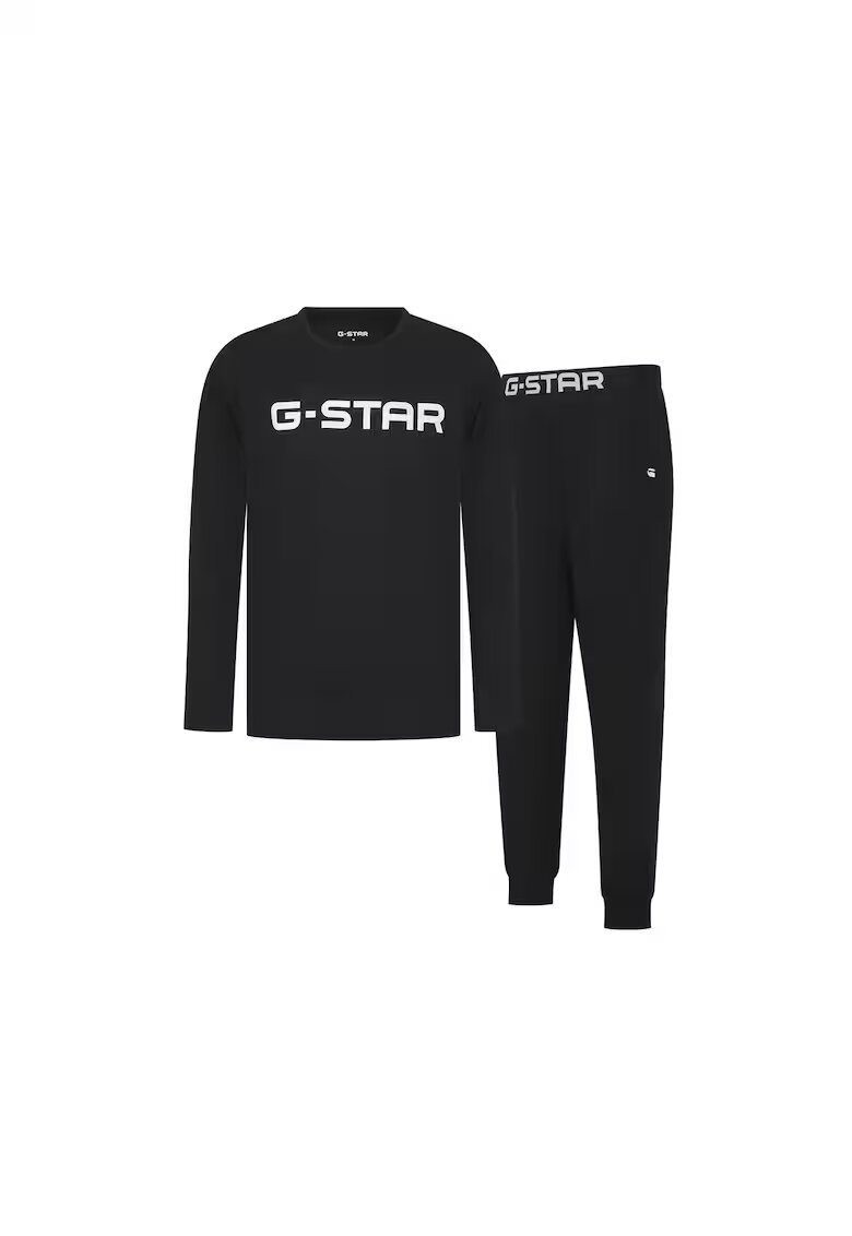 G-Star Raw Pijama din amestec de bumbac cu imprimeu logo - Negru