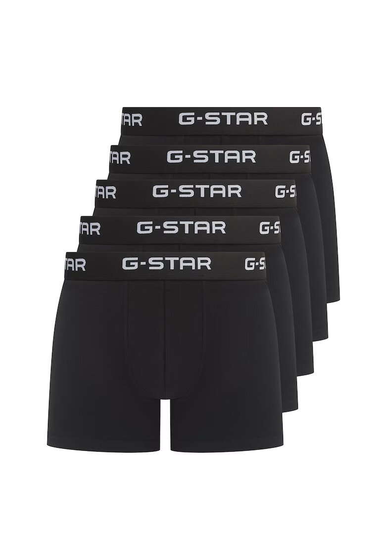 G-Star Raw Set de boxeri cu banda logo in talie - 5 perechi - Negru