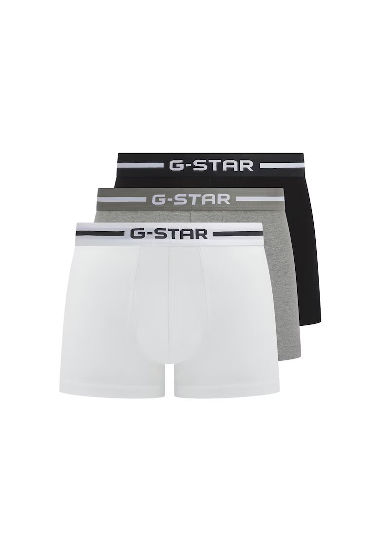 G-Star Raw Set de boxeri cu logo - 3 perechi - Alb/Negru/Gri