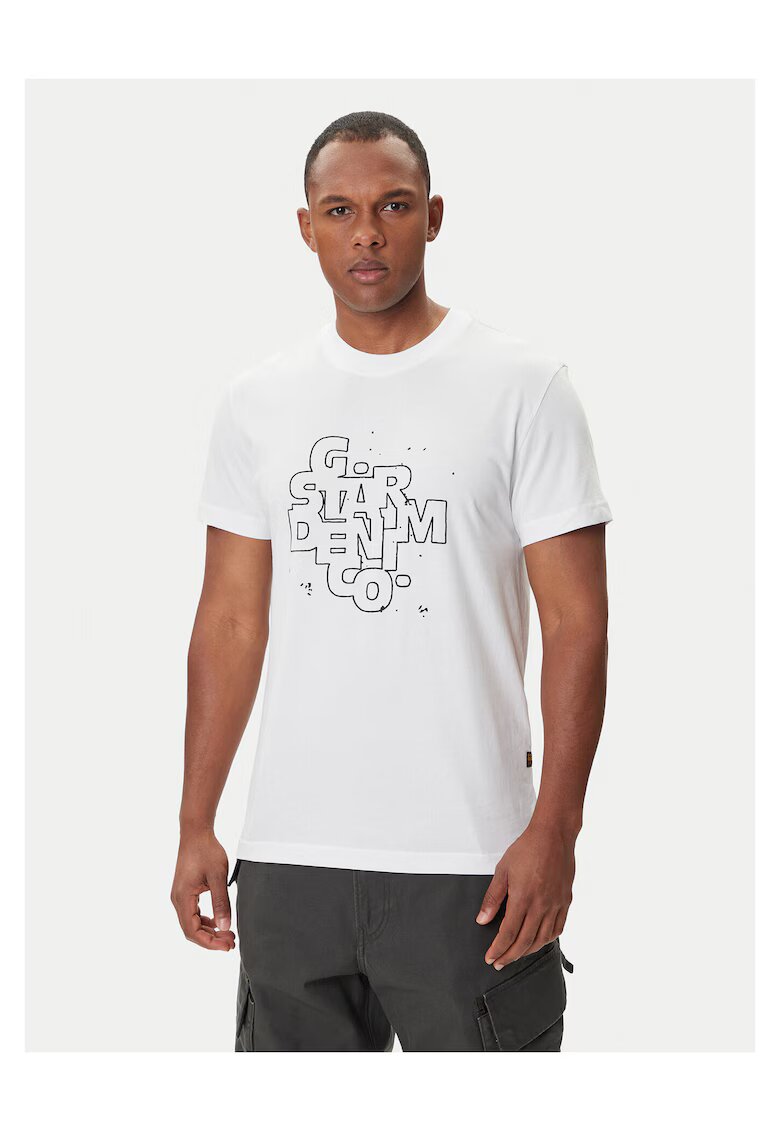 G-Star Raw Tricou barbati alb - bumbac
