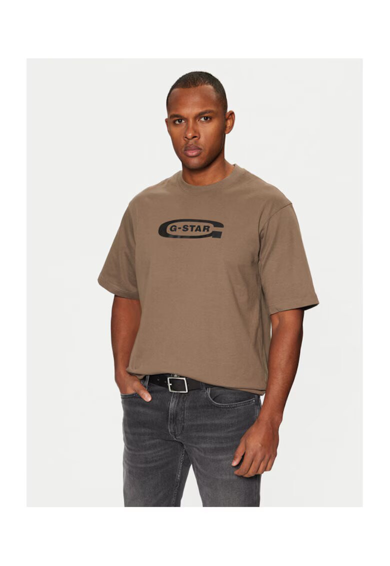 G-Star Raw Tricou barbati - G Star Raw - 304710315 - Bumbac organic - Maro - Maro