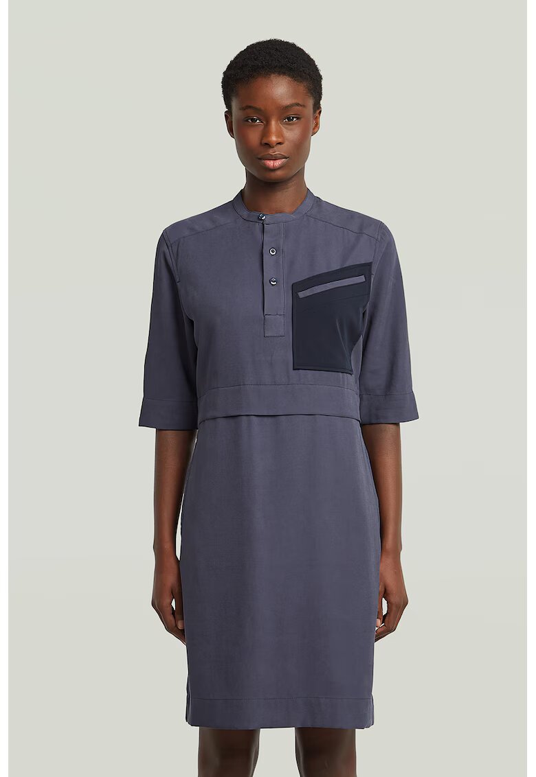G-STAR Rochie-tricou cu guler Mao - Violet prafuit