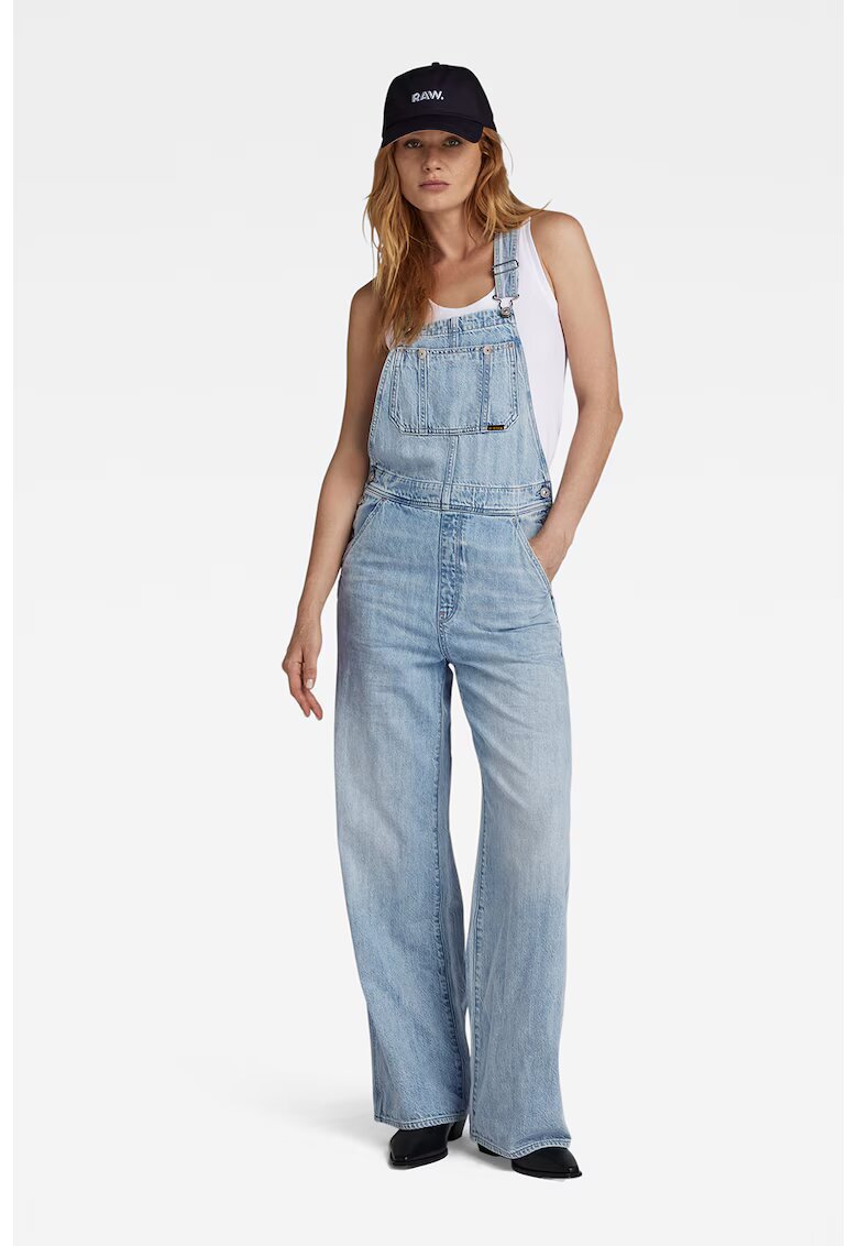 G-STAR Salopeta din denim cu aspect decolorat - Albastru deschis