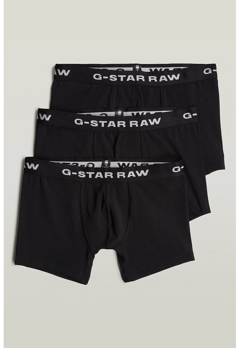 G-STAR Set de boxeri cu logo - 3 perechi - Alb/Negru