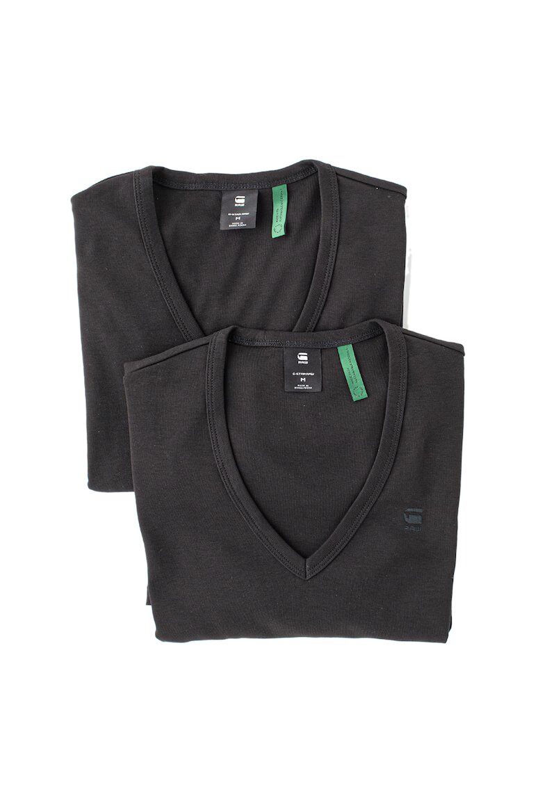 G-STAR Set de tricouri de casa slim fit - din bumbac organic - 2 piese - Negru