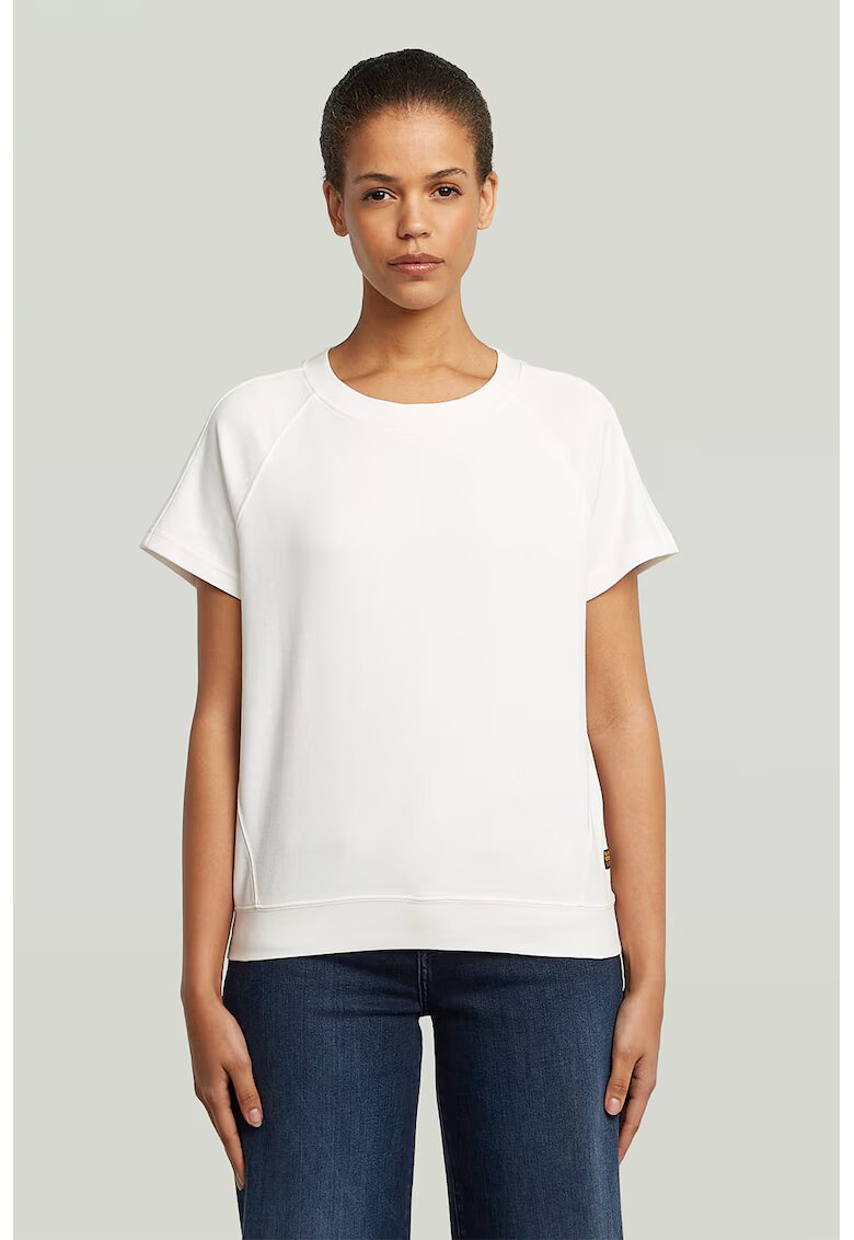 G-STAR Tricou din bumbac organic cu maneci raglan - Alb