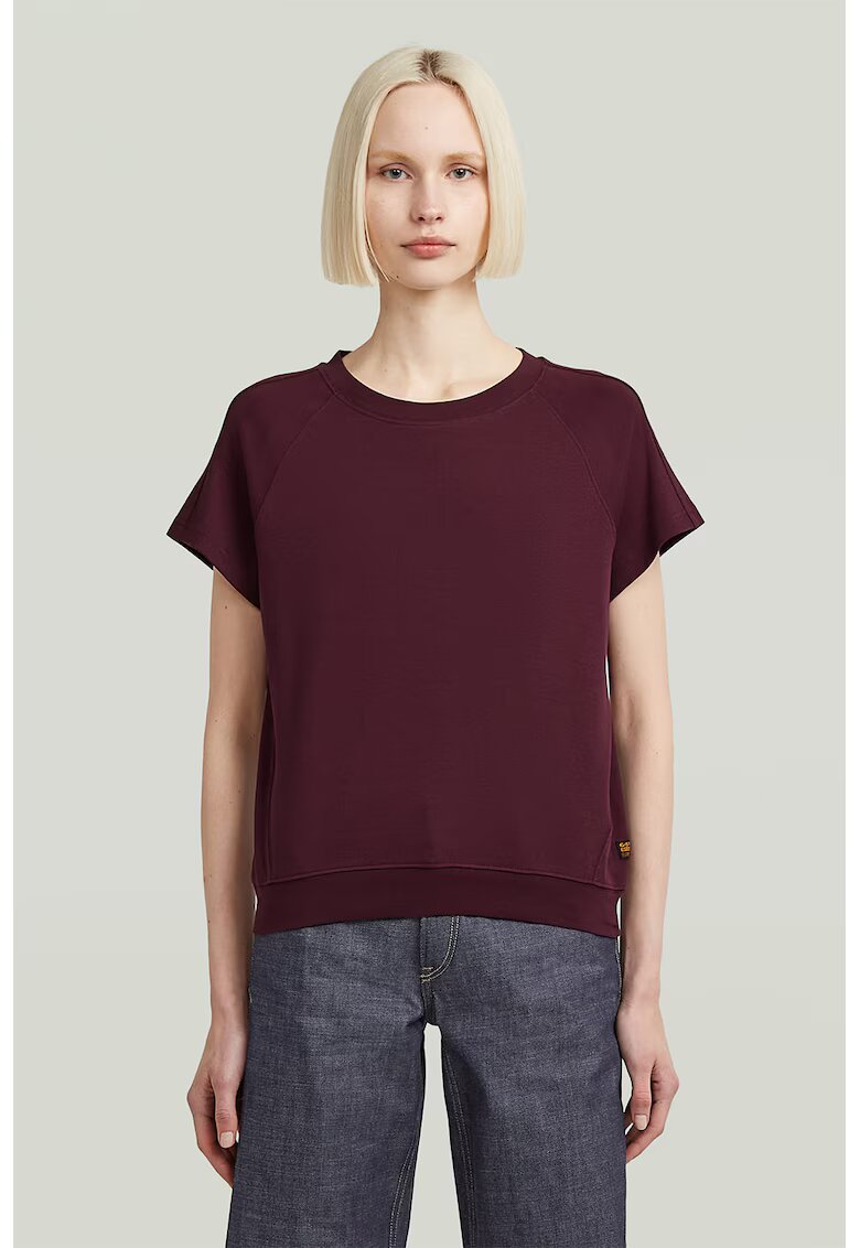 G-STAR Tricou din bumbac organic cu maneci raglan - Violet pruna