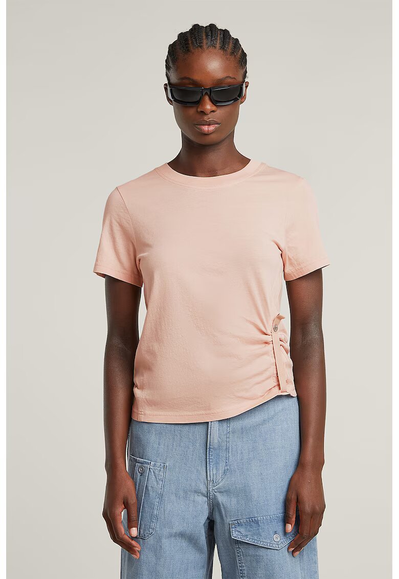 G-STAR Tricou din bumbac organic - Roz prafuit