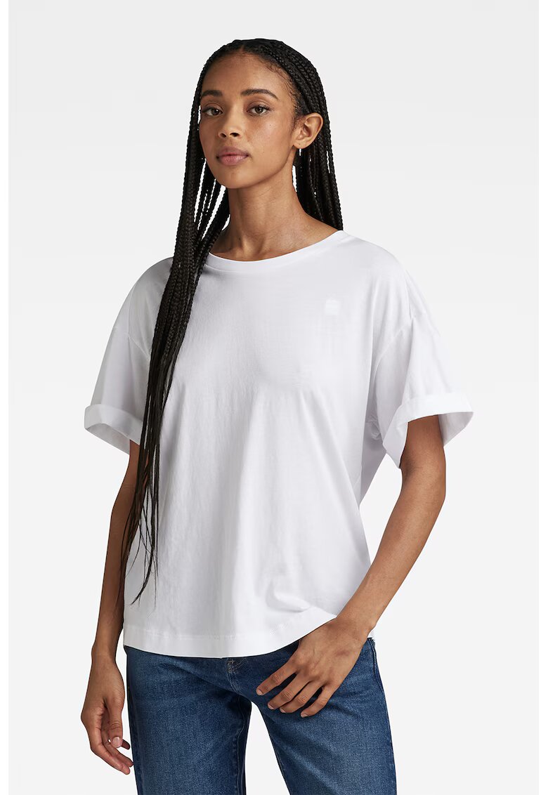 G-STAR Tricou lejer din bumbac organic - Alb