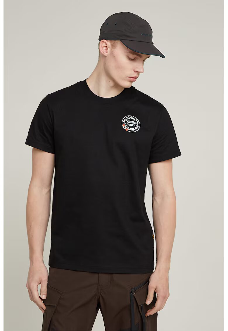 G-STAR Tricou regular-fit din bumbac organic - Negru