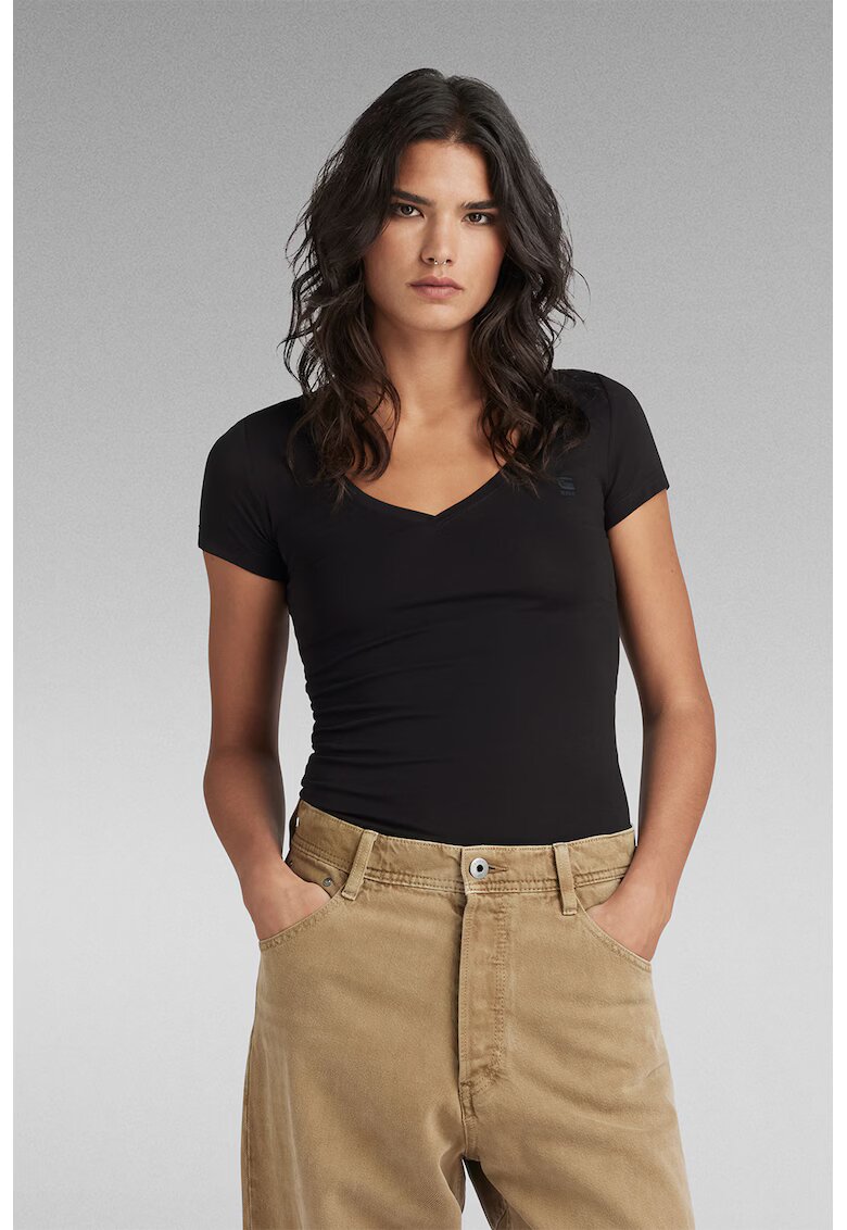 G-STAR Tricou slim fit din amestec de bumbac organic - Negru
