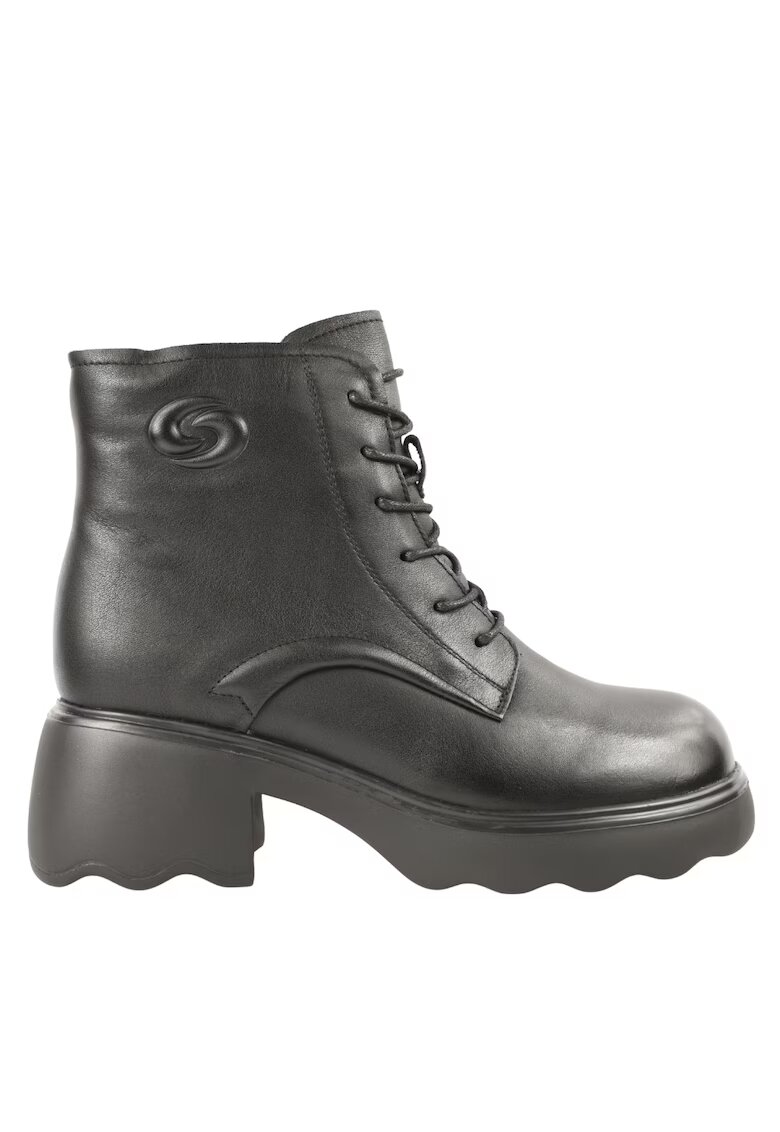 Gallop Ghete casual - dama - 5008 negru - piele naturala - cu toc - Negru