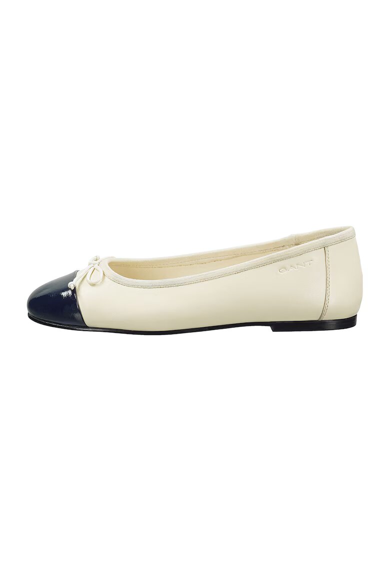 Gant Balerini de piele cu funda Chadii - Crem/Bleumarin
