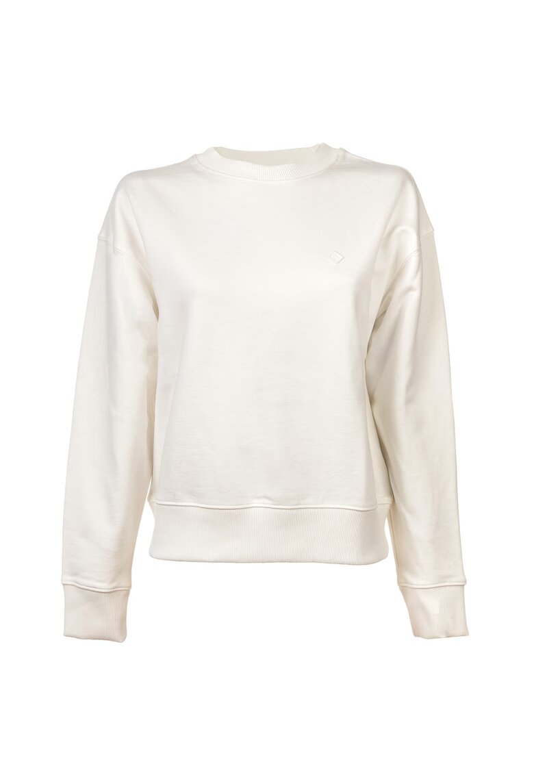 Gant Bluza de trening cu decolteu la baza gatului si maneci cazute Essential 11675 - Alb murdar